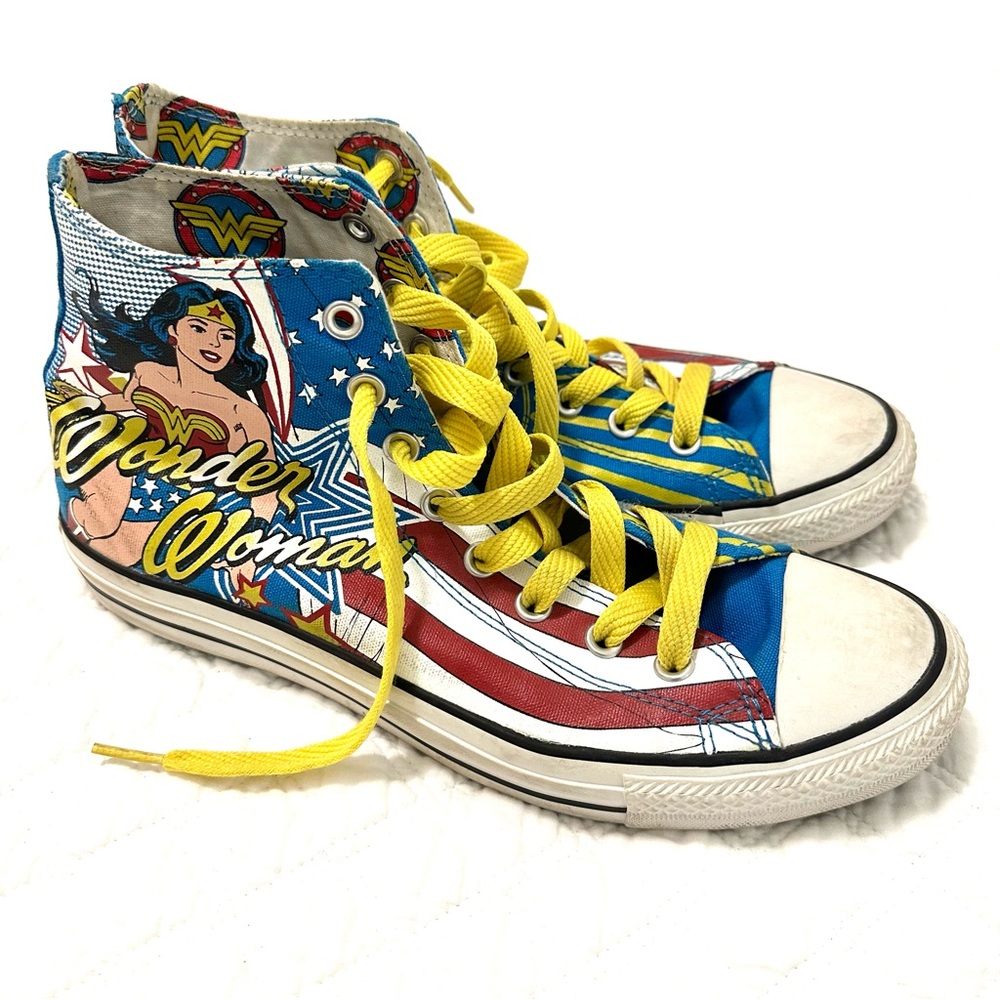 Converse Chuck Taylor high top Wonder Woman sneakers 9W/11M. Retired. Like new